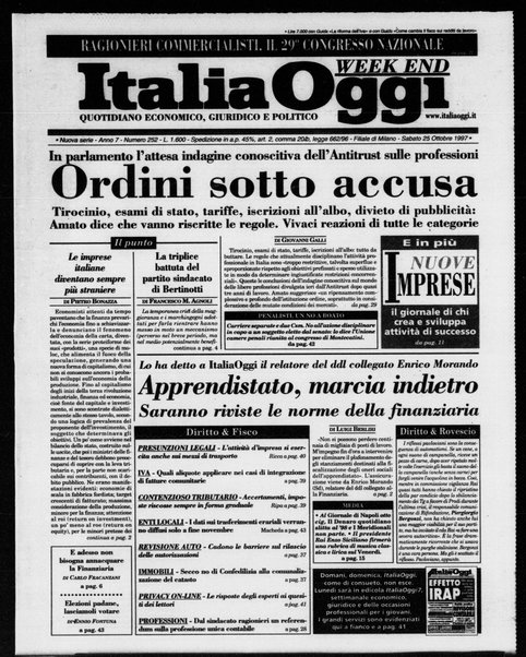 Italia oggi : quotidiano di economia finanza e politica